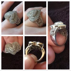 Heart ring 925 with aprx 1.20ctw round diamonds 💎